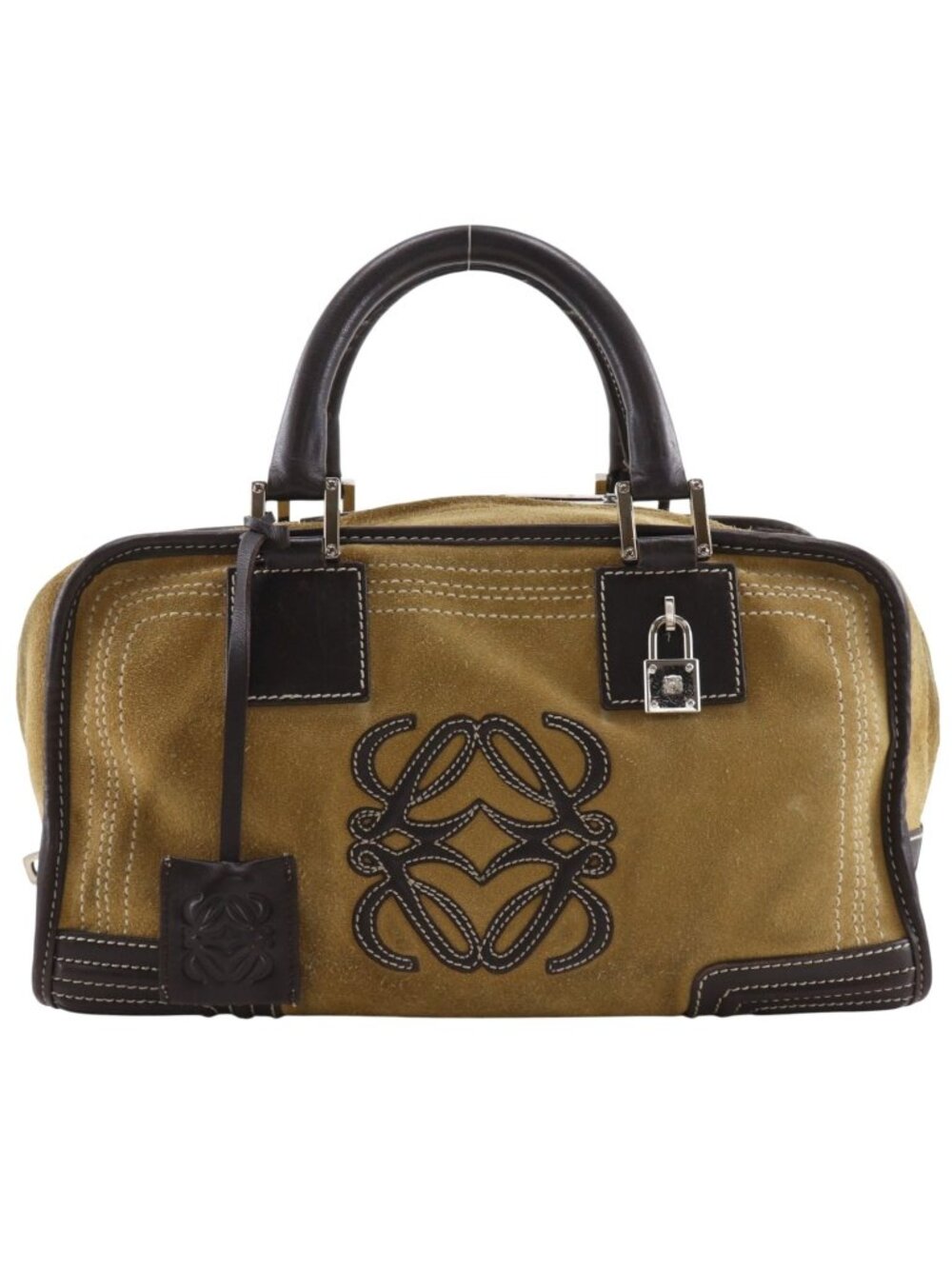Loewe Amazona 28 Suede Brown Handbag